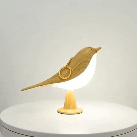 Lampe Oiseau en Bois