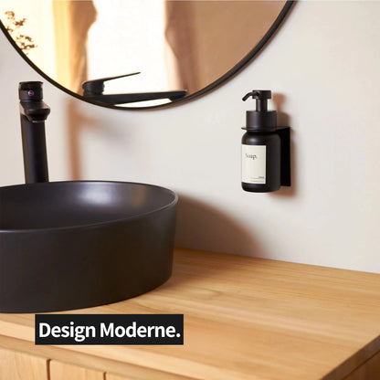 Dispensador de jabón de pared, sin taladros, color negro