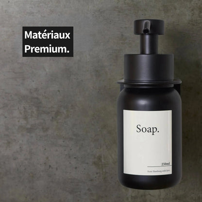 Dispensador de jabón de pared, sin taladros, color negro