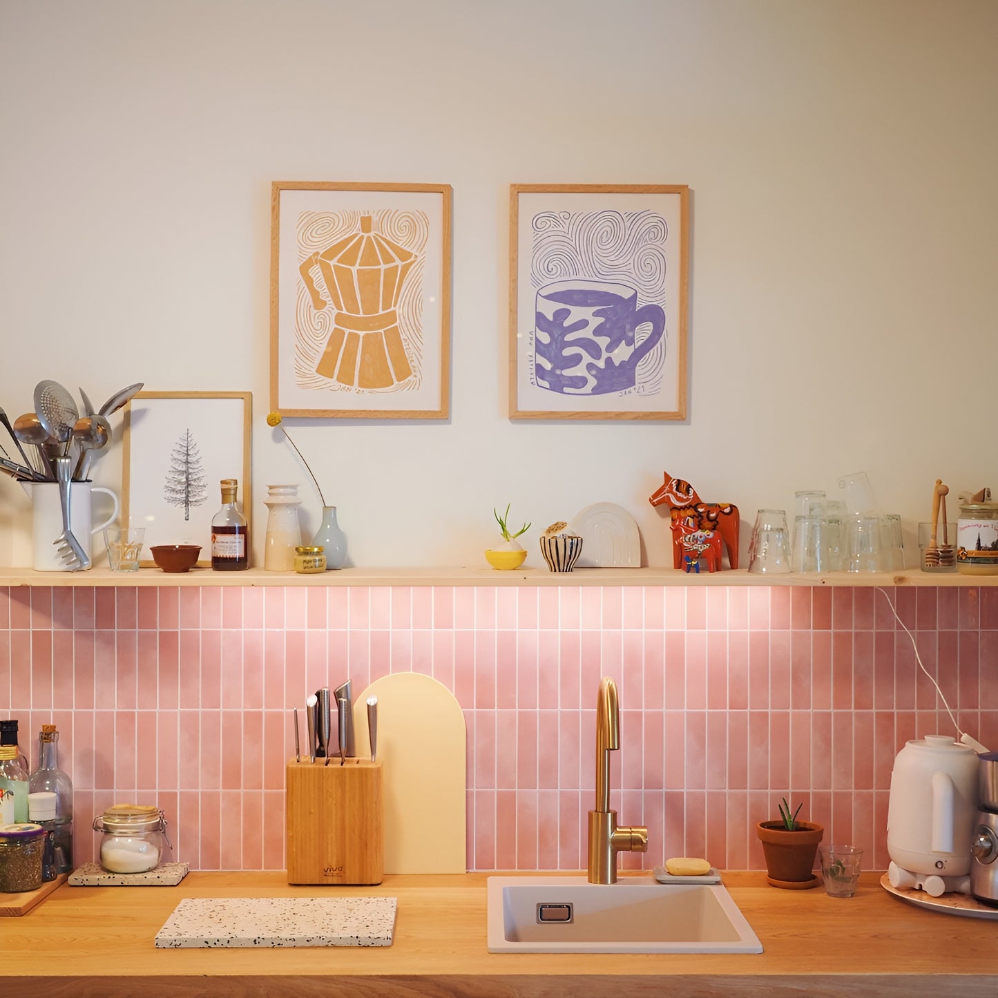 Carrelage Adhésif Mural - Rose