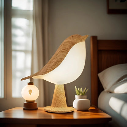 Lampe Oiseau en Bois
