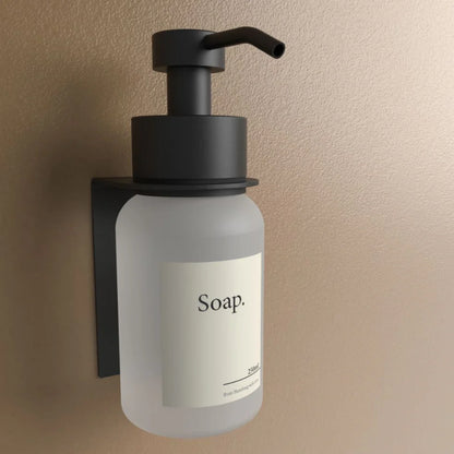 Dispensador de jabón de pared, sin taladros, color negro