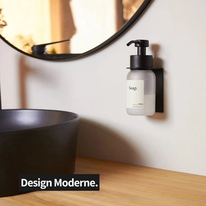 Dispensador de jabón de pared, sin taladros, color negro