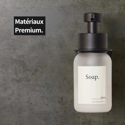 Dispensador de jabón de pared, sin taladros, color negro