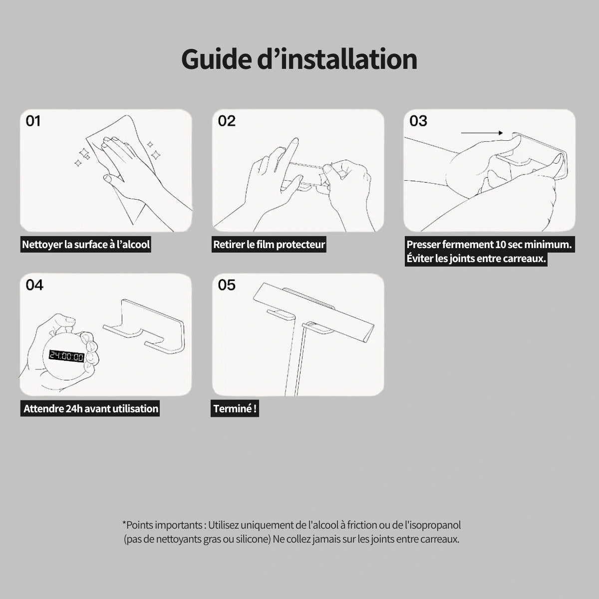 Raclette de Douche Noire